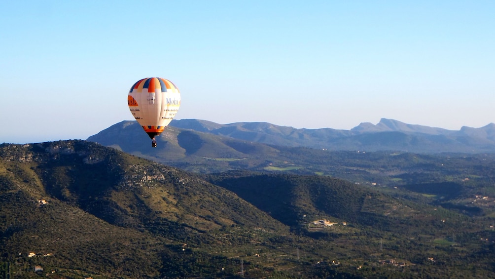 Hot air balloon over Mallorca Island