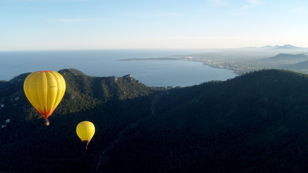 Show item 3 of 9. Hot air balloon over Mallorca Island