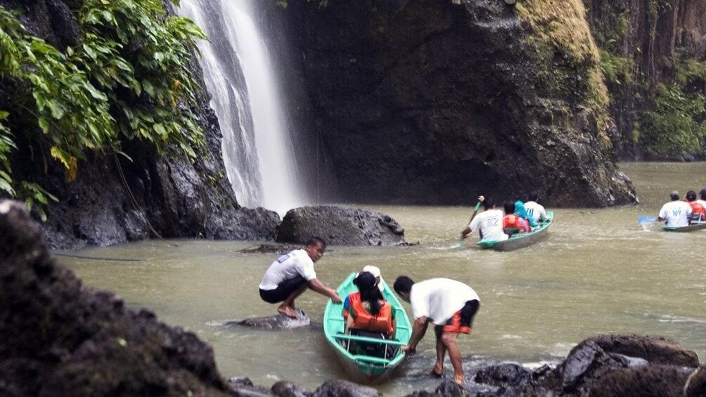 Pagsanjan Falls with people in Canoes