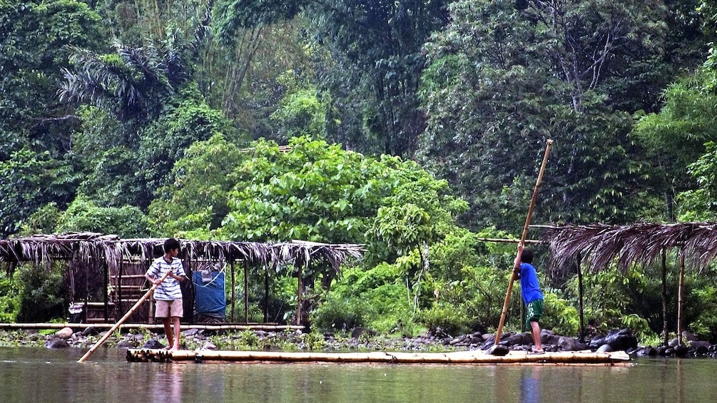 Pole rafts in Pagsanjan Falls