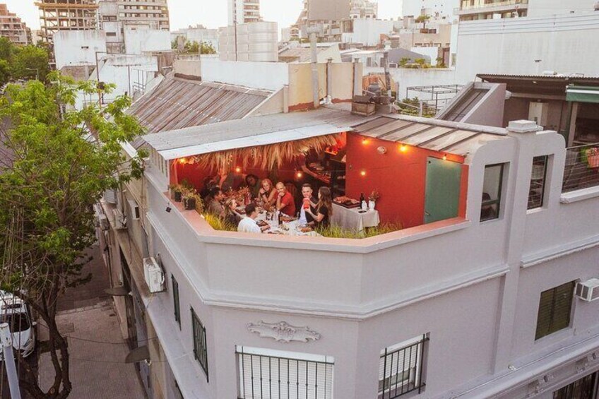 Cozy home rooftop barbecue 