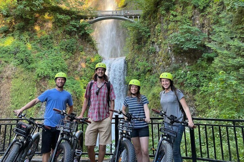 Ride to Multnomah, park your bike and explore the waterfall
