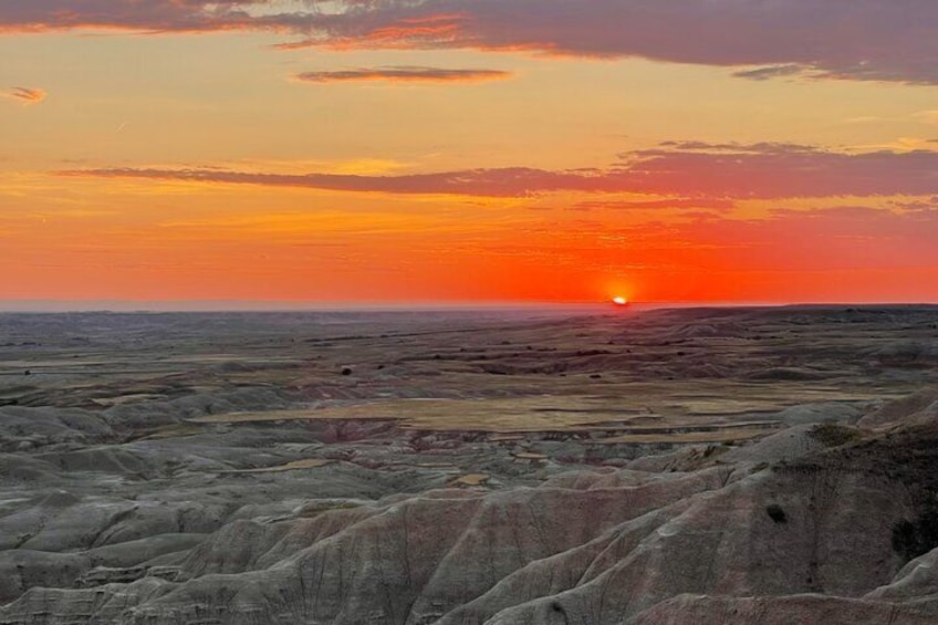 Each sunset is unique in Badlands National Park