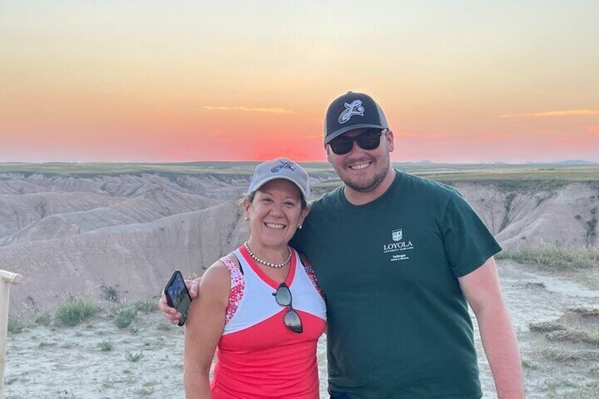 Happy guests on the Badlands Sunset and Night Sky Tour!