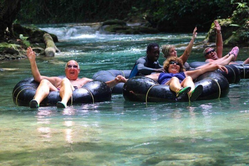 Blue Hole Secret Falls and River Tubing Tour