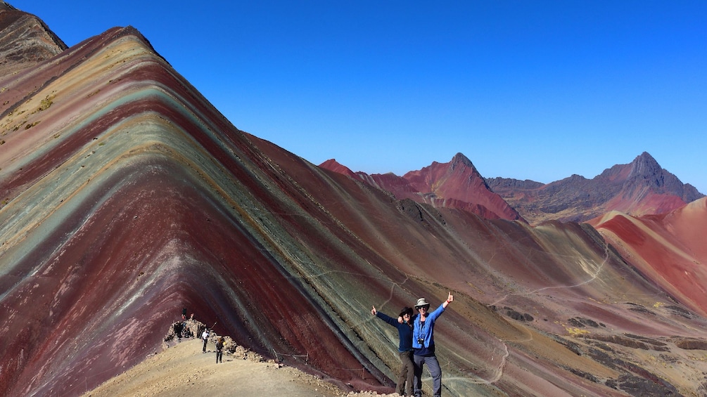 Hikers at Rainbow Mountain in Lima