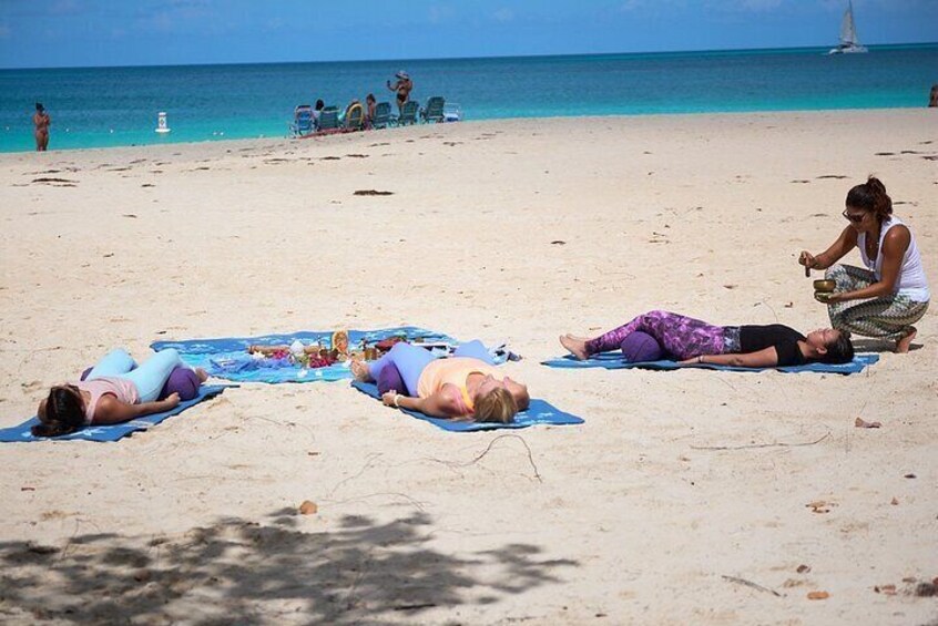 Sound healing & meditation session at Eagle Beach