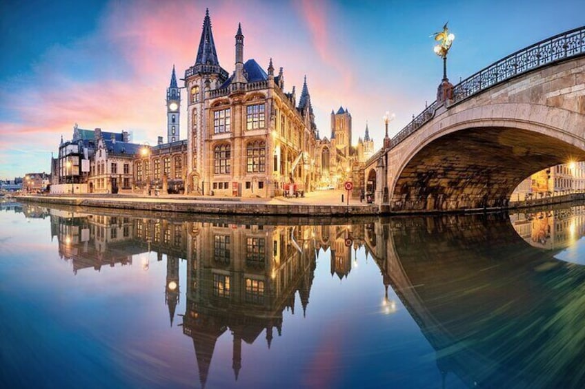 The Graslei, the medieval harbour of Ghent