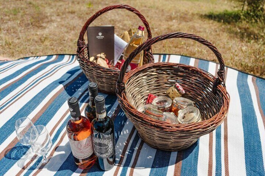 Winery Tour & picnic in the vineyard with a bottle of wine