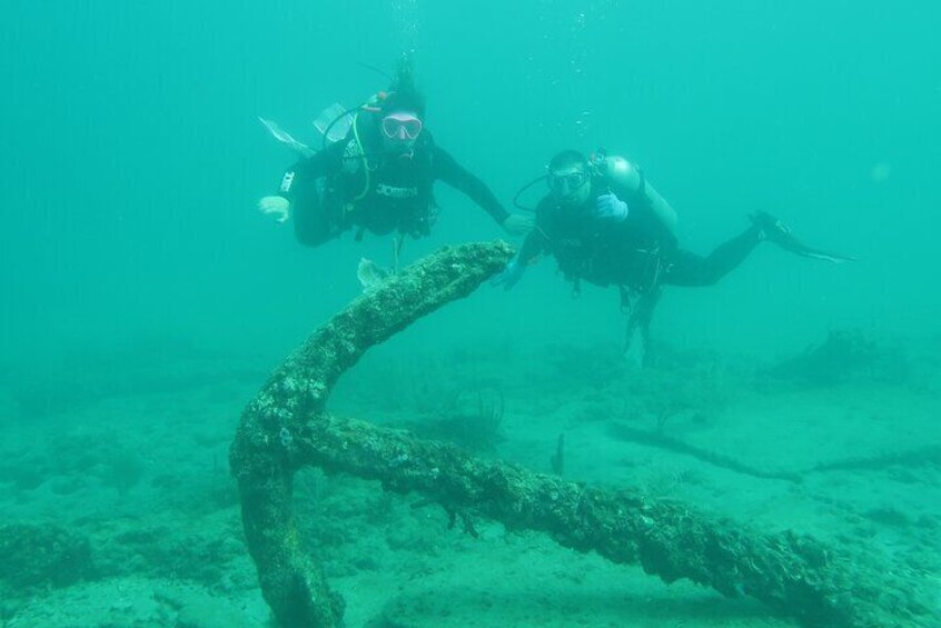 Ships anchor at Copenhagen ship wreck Pompano Beach photo Laura Parke