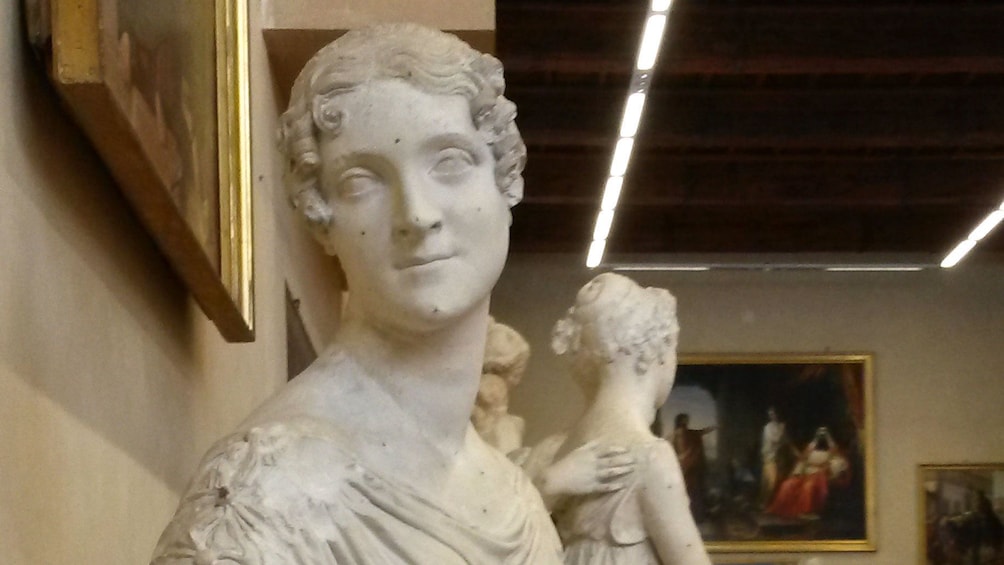 Sculptures on display at Accademia Gallery in Florence