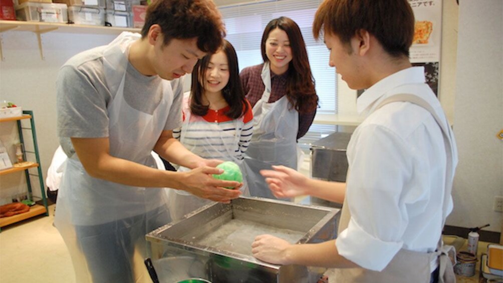 Group on the Food Sample Making in Asakusa