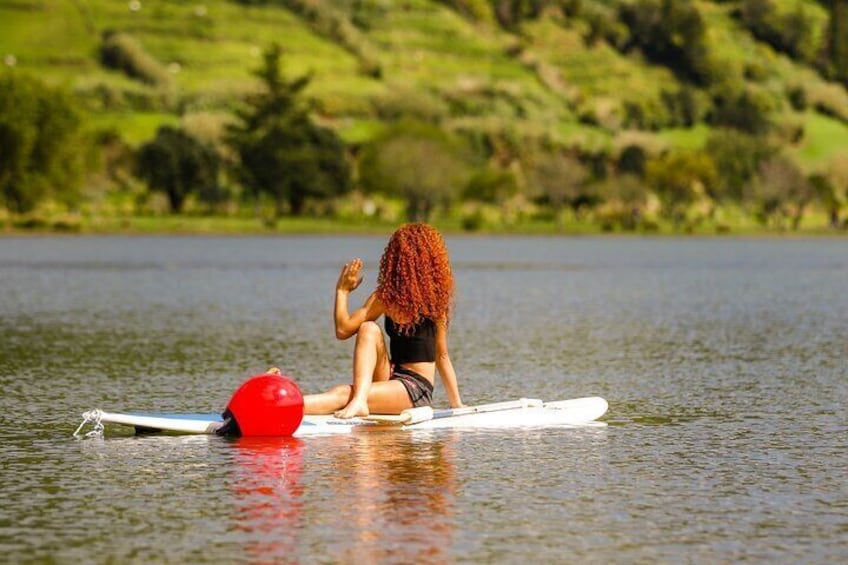 Yoga in Private Stand Up Paddle at Lagoa das Sete Cidades