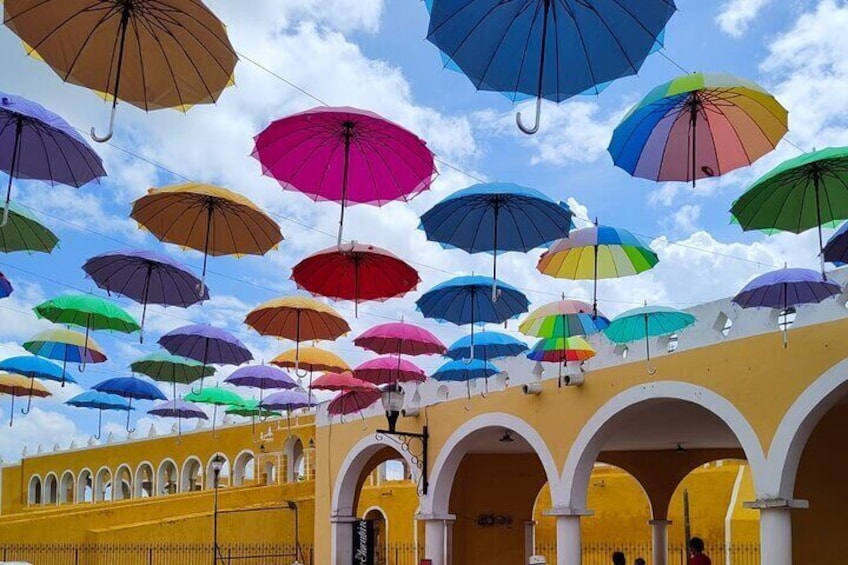 Izamal and umbrellas