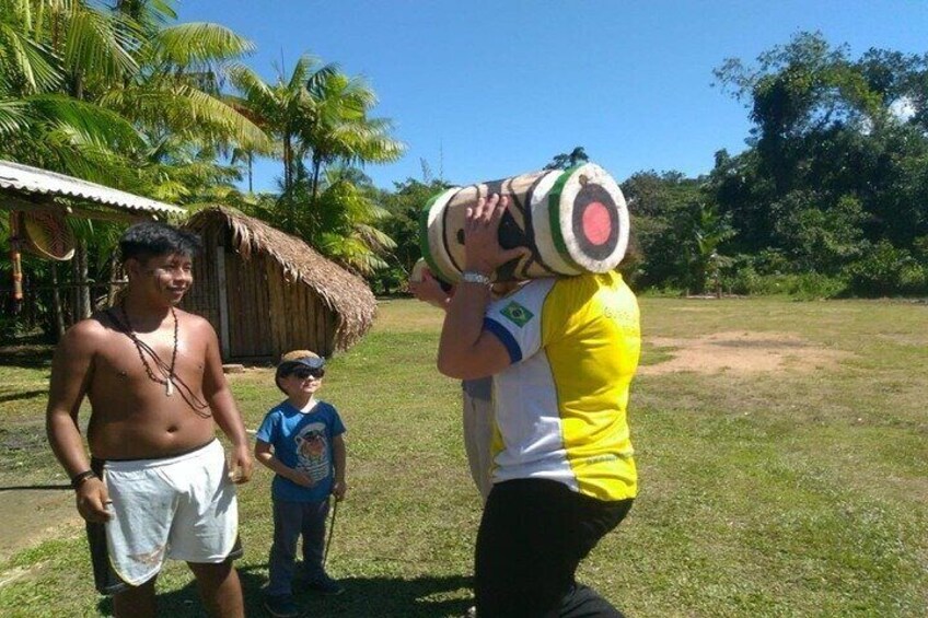 Itaguare Beach Private Tour with Indigenous Tribe from Santos