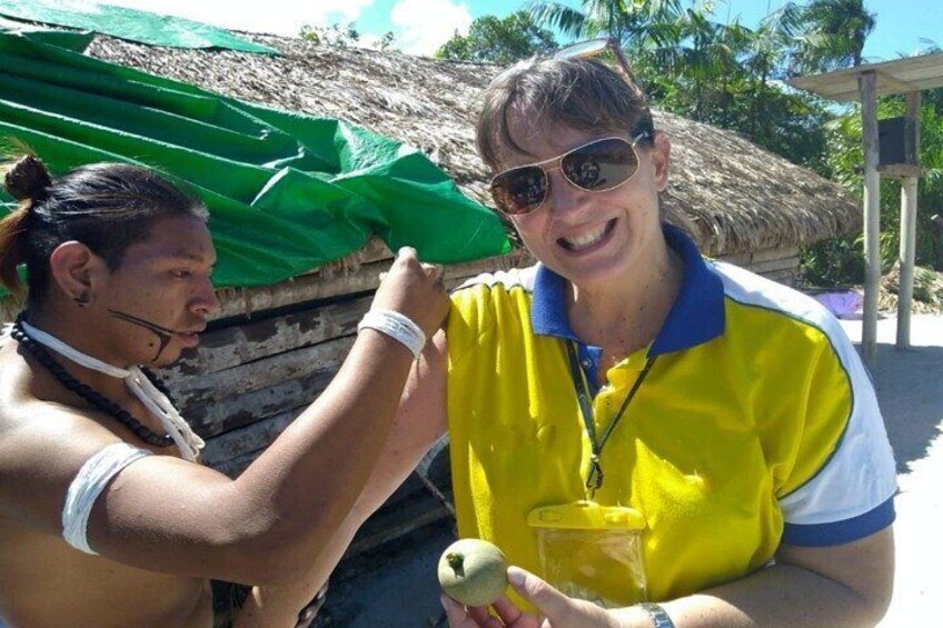 Itaguare Beach Private Tour with Indigenous Tribe from Santos