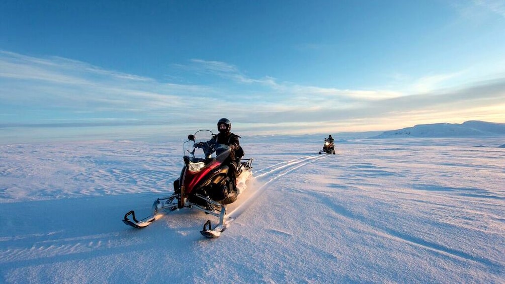 A snowmobile ride across Iceland