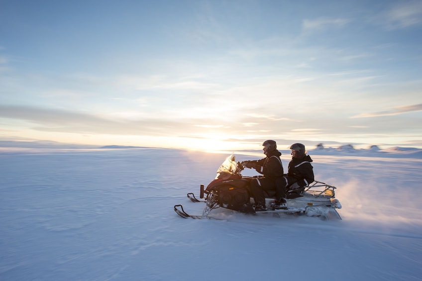 Guided Golden Circle Tour & Langjökull Snowmobiling Experience