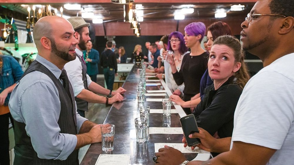 people being served at bar