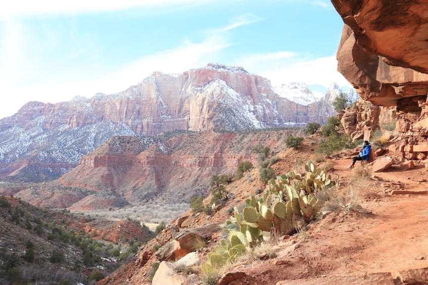 Sitting and enjoying the views at Zion National Park