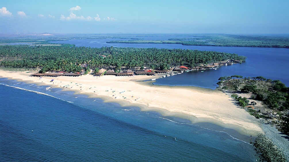 Aerial view of the Coyuca Lagoon in Mexico