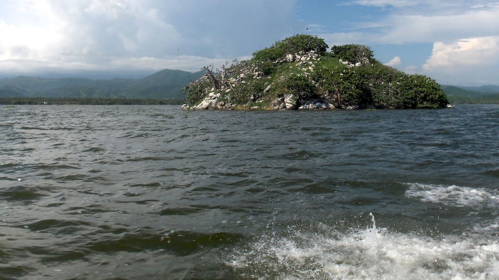 Small rock island in Coyuca Lagoon