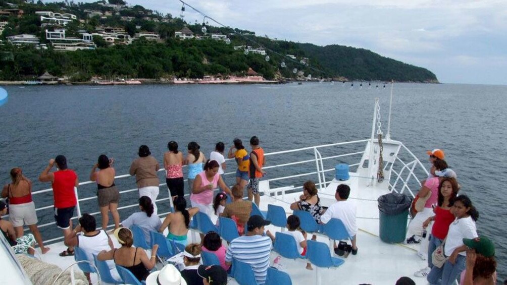 Tour group on a boat in Mexico