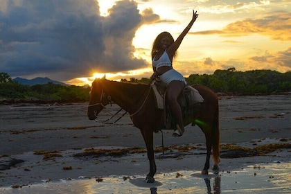 Solnedgång till häst vid Punta Cana Beach (privat alternativ)