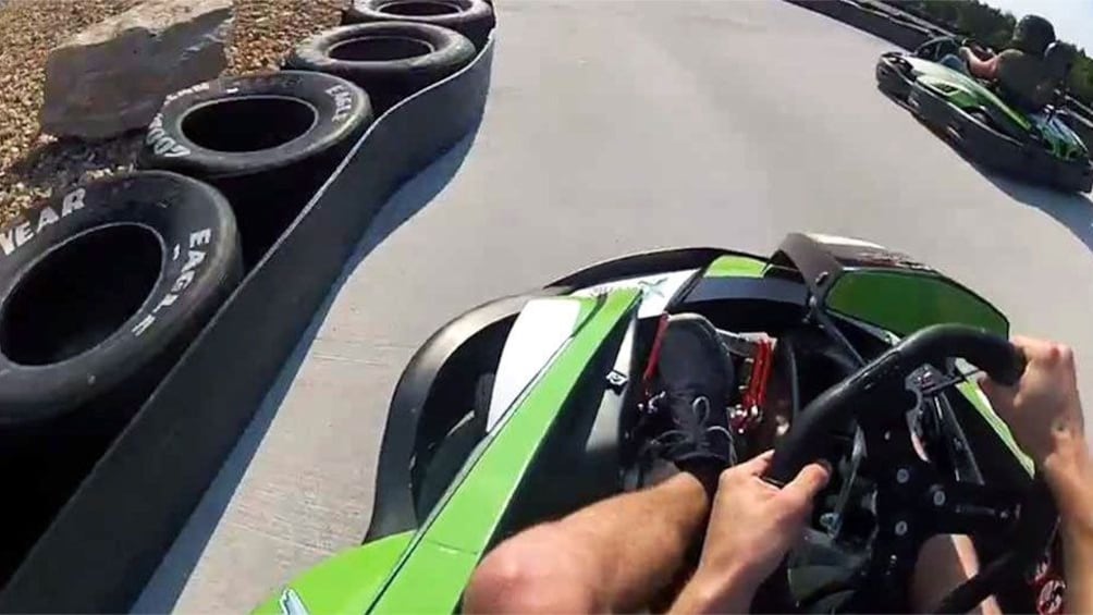 View from a Go Kart rider on the track at Xtreme Racing in Branson
