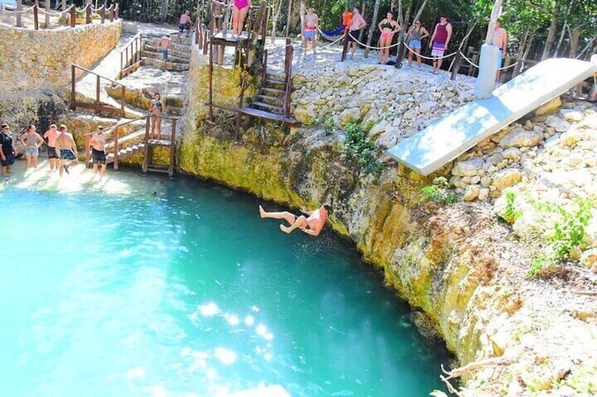 Cenote with jumping platform