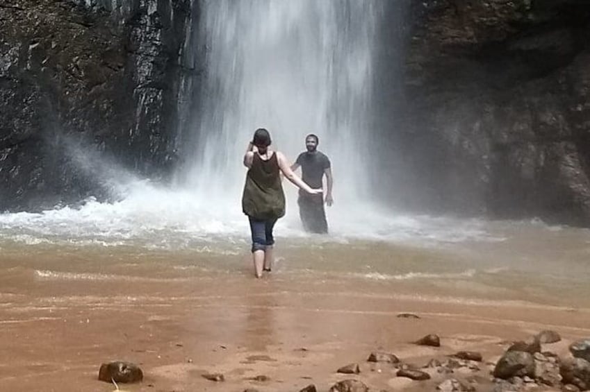 Have fun in the waterfall
