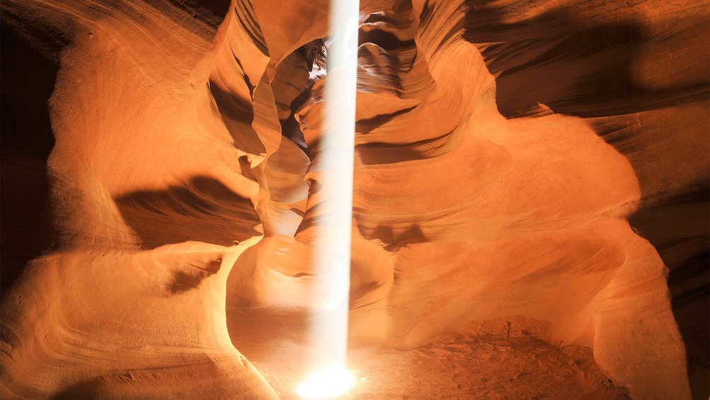 Sunlight shining through Antelope Canyon