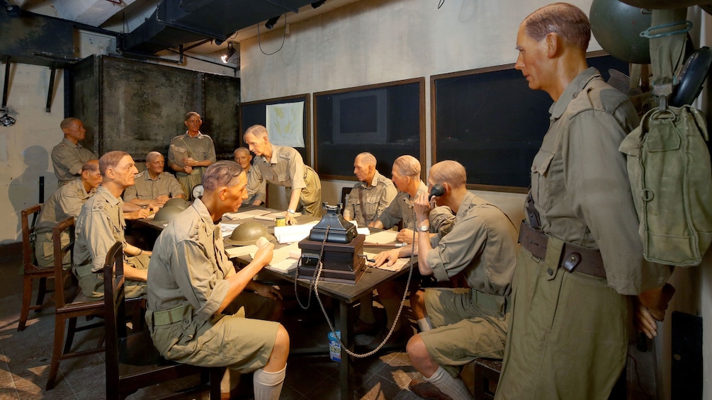 Show item 3 of 4. Simulated surrender conference at Fort Canning in Singapore