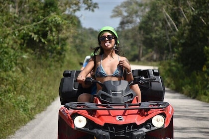 Adrenaline Tour with quad bike, Ziplines and Cenote from Cancun