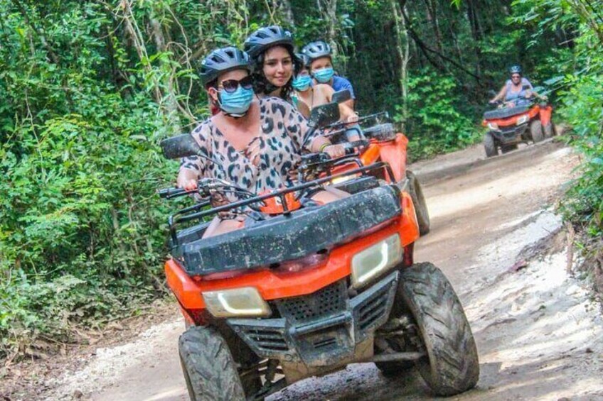 Adrenaline Tour with ATV, Ziplines and Cenote from Cancun 