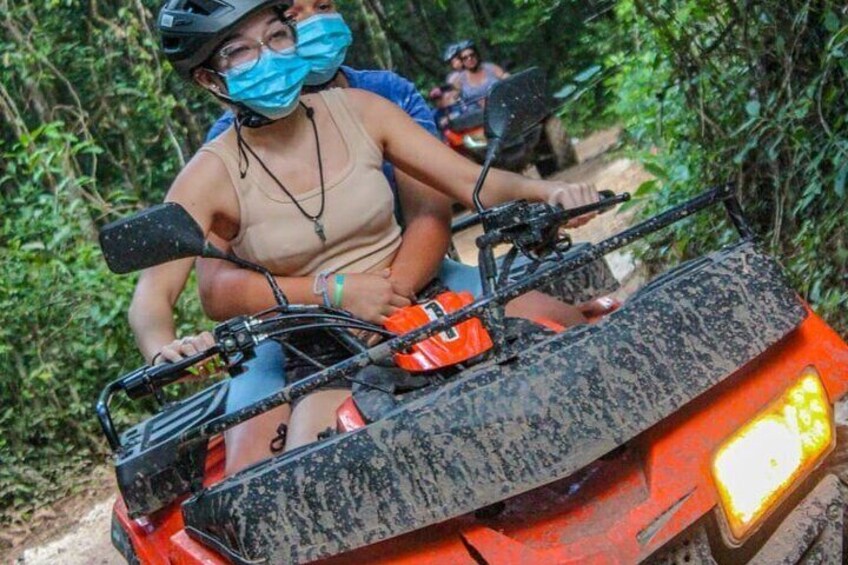 Adrenaline Tour with ATV, Ziplines and Cenote from Cancun 