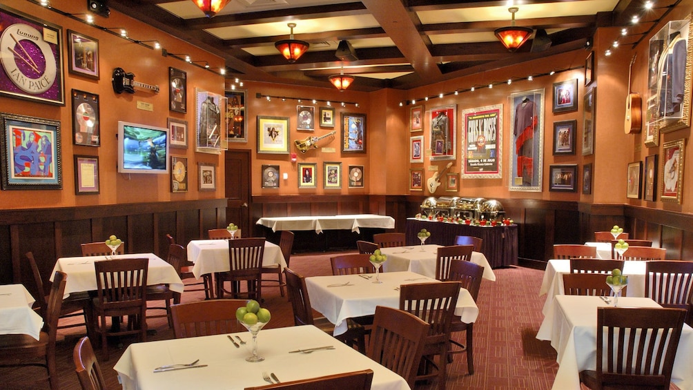 Seating area of the Hard Rock Cafe Foxwoods