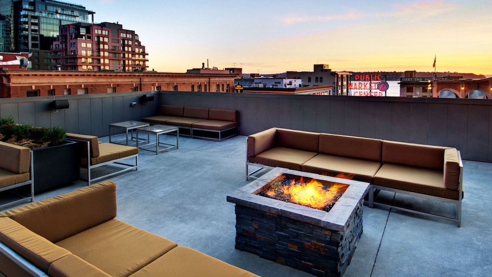 Outdoor patio at the Hard Rock Cafe in Seattle