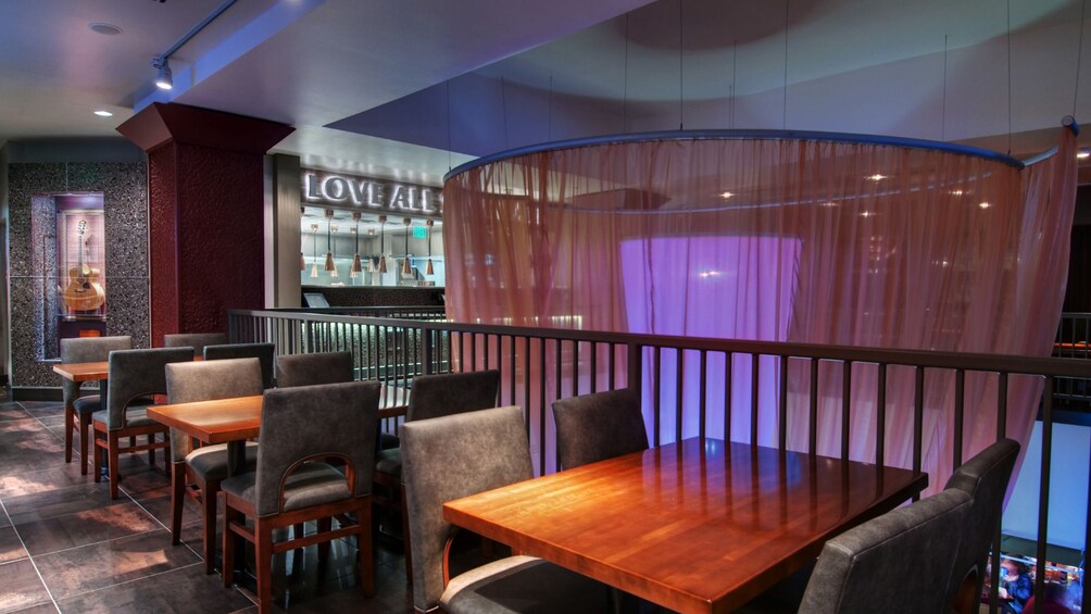 Dining area of the Hard Rock Cafe in San Antonio