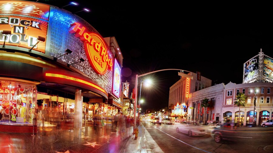 Exterior of Hard Rock Cafe on Hollywood Blvd.