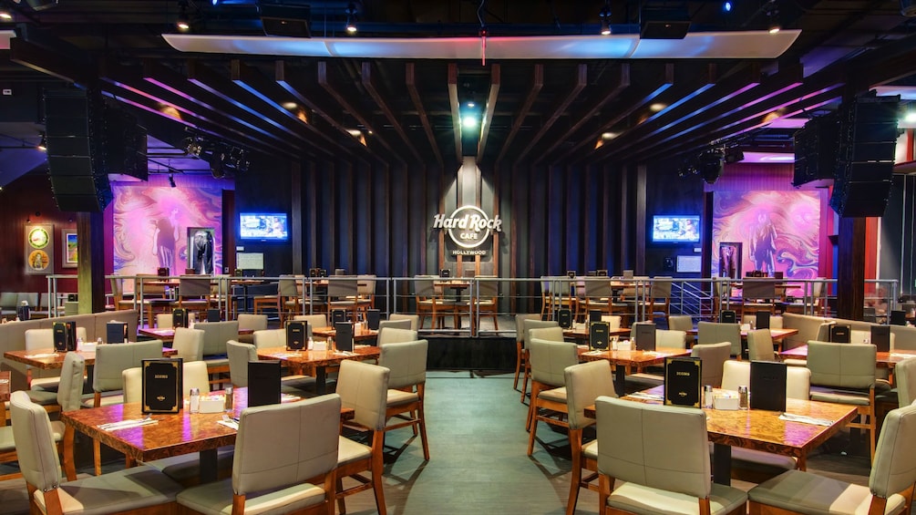 Interior of Hard Rock Cafe on Hollywood Blvd.