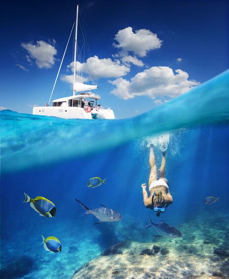 Guided Snorkeling Tour & Catamaran Sail with Snacks