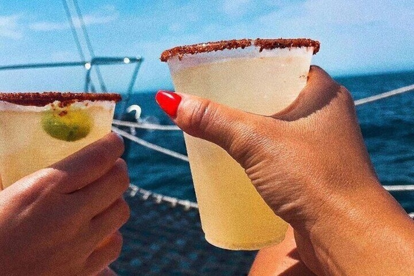 Sunset and Margarittas with Cabo Blue Boat