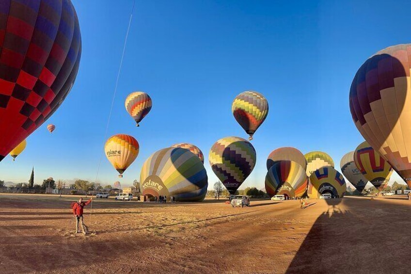 Hot Air Balloon Flight over Teotihuacan, from Mexico City