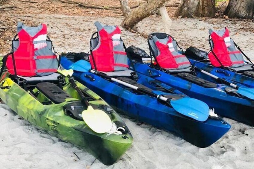 Life Jackets and Kayaks ! Ready to Go .. 
