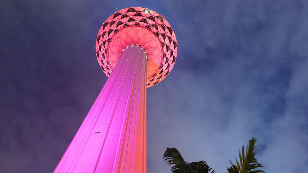 Lit up building in Kuala Lumpur, Malaysia