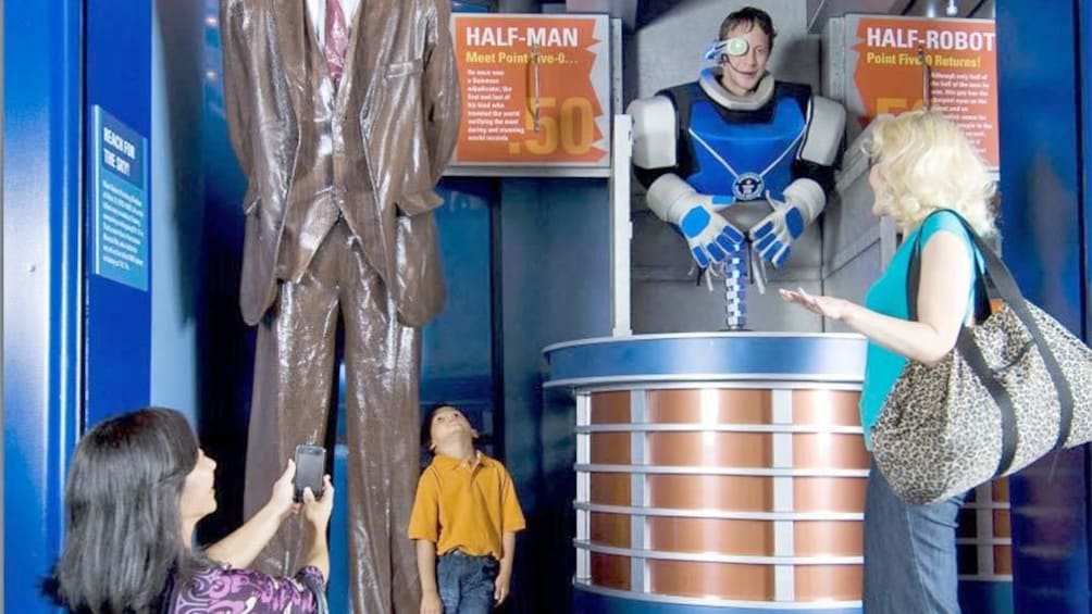 Families inside the Hollywood Wax Museum 