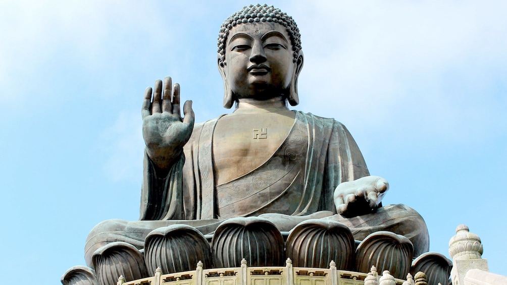 Show item 3 of 10. Close up of the Tian Tan Buddha in Hong Kong
