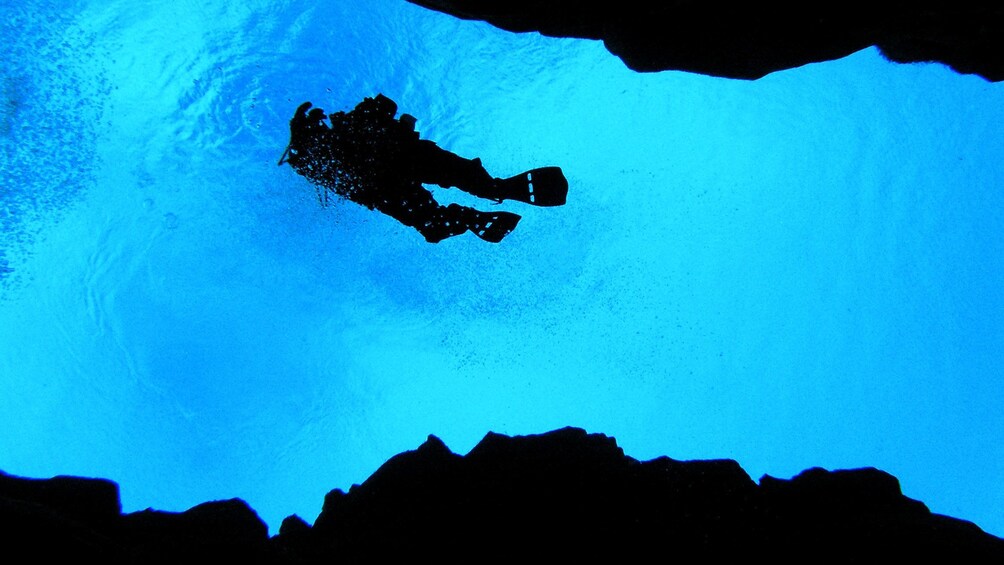 Scuba diver in Reykjavik