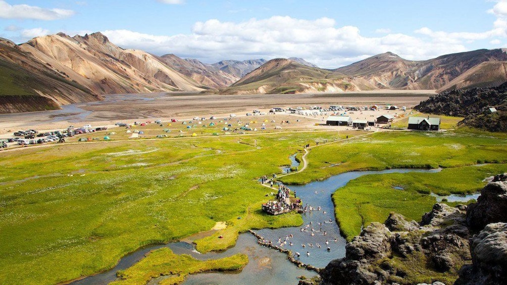 Camp on a mountain in Iceland